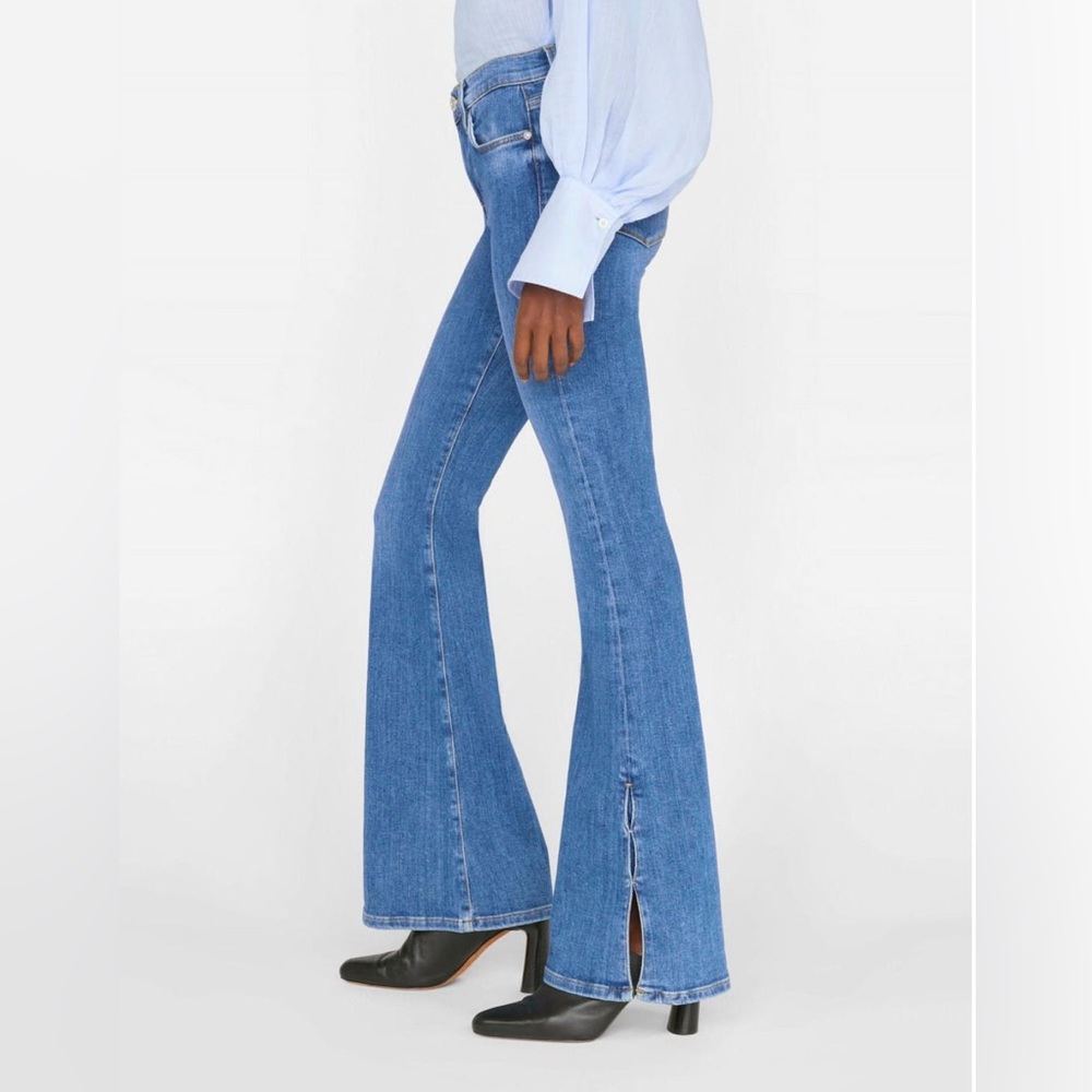 NWT Frame Le High Flare Sz 25 Jeans Blue Denim Women’s Samson Blue High Waist